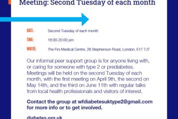 Waltham Forest Type 2 Diabetes Support Group flyer
